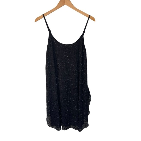 Alice + Olivia Rhea Beaded Party Cocktail Beaded Mini Little Black Dress Small - Picture 2 of 11